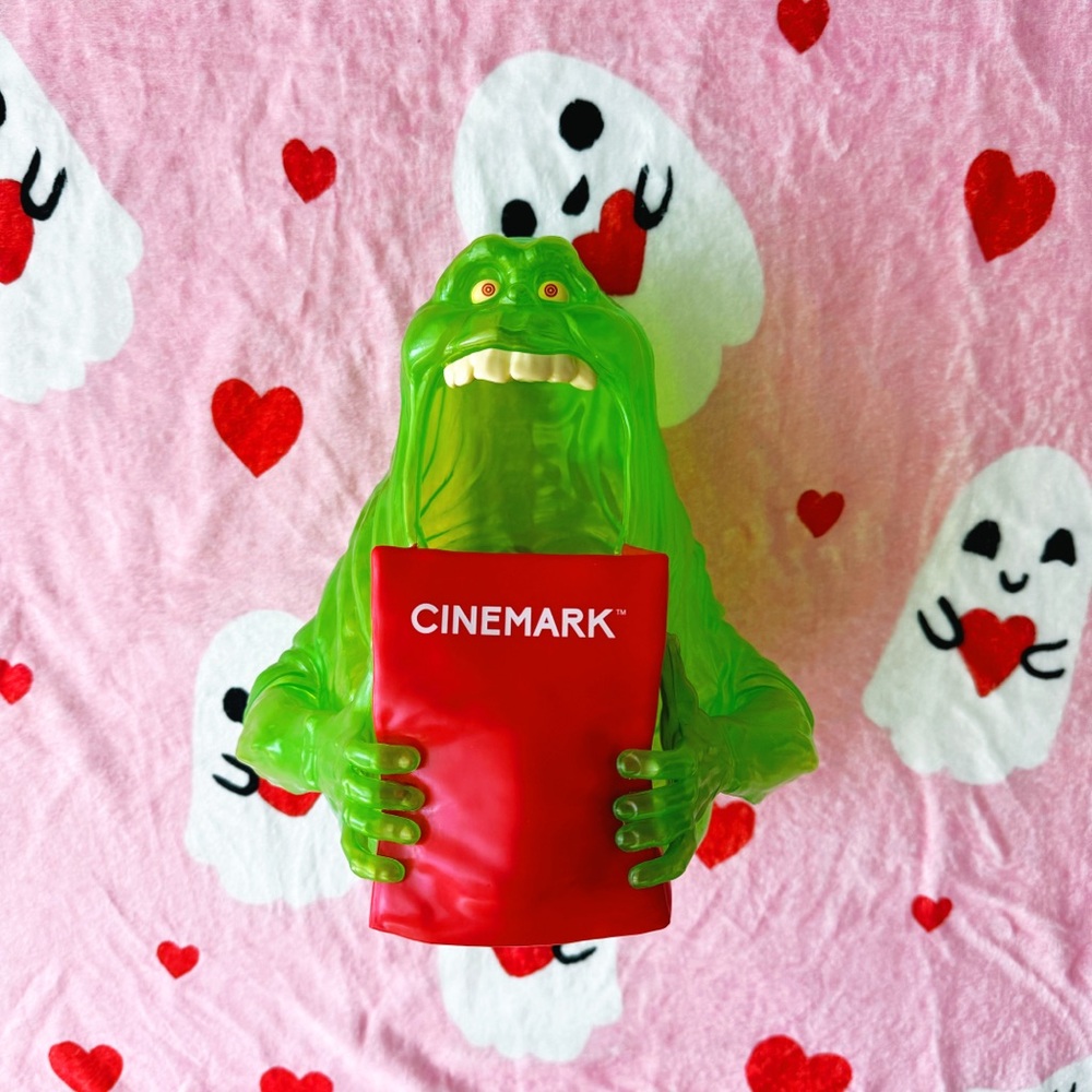 new ghostbusters x cinemark slimer popcorn bucket green ghost blowmold halloween
